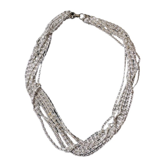 Vintage 60s Sarah Coventry SILVERY CASCADE Necklace 16-18" - Picture 1 of 4